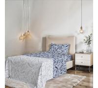 Completo Letto Piazza e Mezza KARMA 100% Poliestere lavorato in Italia, Set Lenzuola Sopra 180x270 cm, Sotto 120x200 cm con Angoli Elasticizzati 25 cm, Federa 50x80 cm con Patella - ELITE