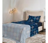 COMPLETO LETTO PIAZZA E MEZZA NO STIRO FANTASY - Prodotto in Italia - Microfibra - Sopra 180x270 cm, Sotto 120x200 cm con Angoli Elasticizzati 25 cm, Federa 50x80 cm - Ipnotic