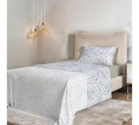 COMPLETO LETTO PIAZZA E MEZZA NO STIRO FANTASY - Prodotto in Italia - Microfibra - Sopra 180x270 cm, Sotto 120x200 cm con Angoli Elasticizzati 25 cm, Federa 50x80 cm - OrnatoTex