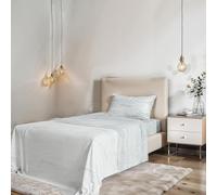 COMPLETO LETTO PIAZZA E MEZZA NO STIRO KARMA - Prodotto in Italia - Microfibra - Sopra 180x270 cm, Sotto 120x200 cm con Angoli Elasticizzati 25 cm, Federa 50x80 cm - BREZZA