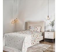 COMPLETO LETTO PIAZZA E MEZZA NO STIRO KARMA - Prodotto in Italia - Microfibra - Sopra 180x270 cm, Sotto 120x200 cm con Angoli Elasticizzati 25 cm, Federa 50x80 cm - PRINTEMPS