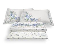 Completo Letto Set Lenzuola Federe Fantasia Fiori Cloe Floreale 100% Cotone