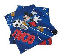 COMPLETO LETTO SINGOLO DISNEY MICKEY GOAL BLU 100% COTONE