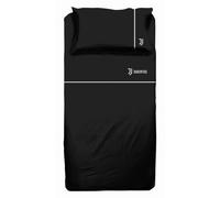 Completo Letto Singolo Juventus Ufficiale 100% Cotone Nero Ricamato con federa