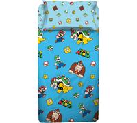 Lenzuola Super Mario Bros. Completo Letto Singolo Set 3 pezzi puro cotone 100%