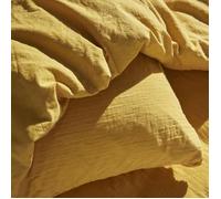 Completo letto - TODAY - 123333 - 1 persona - 140x200 cm - Garza di cotone tinta unita - Ocra