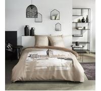 Completo letto - TODAY - JAVA - 2 persone - 240x220 cm - Cotone - Stampa Londra - Beige