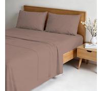 Completo letto WATER WASHED Matrimoniale in Microfibra, Set Lenzuola Letto Matrimoniale 4 pezzi Lenzuolo Sotto con Angoli 170x200, Lenzuolo Sopra 240x270, Coppia federe - ROSA ANTICO