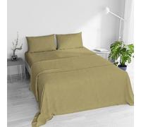 Completo letto WATER WASHED Matrimoniale, Set Lenzuola Letto Matrimoniale 4 pezzi Lenzuolo Sotto con Angoli 170x200, Lenzuolo Sopra 240x270, Coppia federe - OCRA