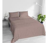 Completo letto WATER WASHED Matrimoniale, Set Lenzuola Letto Matrimoniale 4 pezzi Lenzuolo Sotto con Angoli 170x200, Lenzuolo Sopra 240x270, Coppia federe - ROSA ANTICO