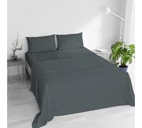Completo letto WATER WASHED Matrimoniale, Set Lenzuola Letto Matrimoniale 4 pezzi Lenzuolo Sotto con Angoli 170x200, Lenzuolo Sopra 240x270, Coppia federe - SALVIA