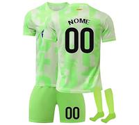 Completo Maglia da Calcio per Bambini Stagione 2024/2025 - Maglia Personalizzabile con Numero e Nome - Kit Completo casa/Trasferta + Pantaloncini e Calzettoni A