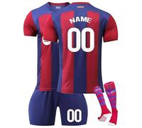 Completo Maglia da Calcio per Bambini Stagione 2024/2025 - Maglia Personalizzabile con Numero e Nome - Kit Completo casa/Trasferta + Pantaloncini e Calzettoni A06
