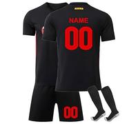 Completo Maglia da Calcio per Bambini Stagione 2024/2025 - Maglia Personalizzabile con Numero e Nome - Kit Completo casa/Trasferta + Pantaloncini e Calzettoni A