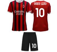 Completo Maglia Personalizzata Leao Milan ufficiale Home Pantaloncini 10