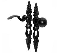 Completo Maniglie 72 Maniglia Porta Targa Lunga Pz Nero Ferro Battuto Destra