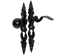 Completo Maniglie Maniglia Porta Targa Lunga 72 Pz Nero Ferro Battuto Sinistra