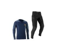 Leatt Completo Maglia e Pantaloni MTB Gravity 1.0 - Entry-Level per Enduro e Trail | Blu | L/us34/eu52