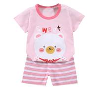 Completo Neonato Estivo,Abbigliamento Set per Bambini Estivi Outfit Abbigliamento Completivi da Bambino Cotone e Lino Maglietta Pantaloncini Festa Casual Idee Regalo Nascita
