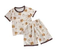 Completo Neonato Estivo,Completo Estivo Bambino Set di Abiti per Neonati Tessuto Traspirante Spiaggia con Bretelle 2 Pezzi Tuta da Ginnastica Regalo Ragazzi Compleanni