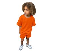 Completo Neonato Estivo,Coordinato Estivo Tuta Neonata Pagliaccetto Maniche Corte con Bottoni Vestiti Bambino Coordinati T-Shirt Ricamate Stampa Righe Estive Taglie da 6 a 14 Anni