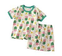 Completo Neonato Estivo,Tessuto Traspirante Bambina Set Estate Completi Estivi Casual Mare Spiaggia T Shirt Manica Corta e Pantaloncini Regalo Ragazze per Compleanni