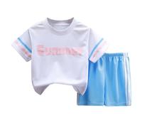 Completo Neonato Estivo Tinta Unita Abbigliamento Set Dinosauro Stampa 2pcs Vestiti T-Shirt e Pantaloncini Camicia Quadri Manica Corta Tuta 1-8 Anni Conforto garantito Tutto Il Giorno