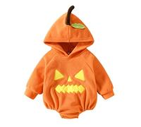 Completo Neonato Halloween Tutina Pagliacetto Bambino Neonata Costume Pipistrello Zucca Bimbo Pagliaccetto Completini da Scheletro Il Mio Primo Vestito di