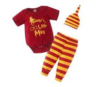 Completo Neonato Maschio Body Personalizzati Neonato + Pantaloni a Righe + Cappello Vestito Harry Neonati Regalo Neonati Maschio Abito Bimbo Battesimo Abbigliamento Neonatos 9-12 Mesi