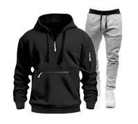 Completo Palestra Uomo Tuta Uomo Completo Invernale Felpe con Cappuccio e Zip e Pantaloni Tuta Uomo Felpati Tute da Ginnastica Uomo Tute Traspirante Cotone Felpato Completo Tuta Sportiva Uomo