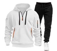Completo Palestra Uomo Tuta Uomo Completo Invernale Felpe con Cappuccio e Zip e Pantaloni Tuta Uomo FelpatI Tute da Ginnastica Uomo Tute Traspirante Cotone Felpato Completo Tuta Sportiva Uomo