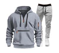 Completo Palestra Uomo Tuta Uomo Completo Invernale Felpe con Cappuccio e Zip e Pantaloni Tuta Uomo Felpati Tute da Ginnastica Uomo Tute Traspirante Cotone Felpato Completo Tuta Sportiva Uomo