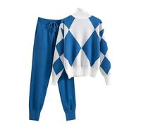 Completo Pantaloni E Maglia Donna Elegante Comode Tuta In Maglia Curvy Invernale Tuta Due Pezzi Set Da Salotto Casual Completo Da Casa Sportiva Morbida Firmate Tute Oversize Anziana Complete Outfits