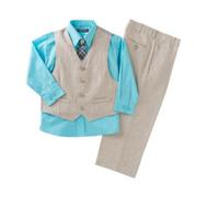 Completo Pantaloni Khaki E Blu Kenneth Cole Reaction Per Ragazzi, 2T