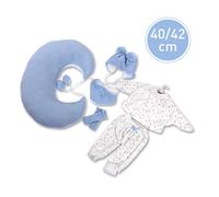 Completo per bambola NEW BORN LLORENS 40-42 cm - set da 5 pezzi con cuscino da allattamento