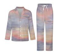 Completo Pigiama da Uomo - Paesaggio Dipinto Ad Olio Top E Pantaloni in 2 Pezzi Pigiama Casual E Ampio A Maniche Lunghe Morbido Autunnale E Invernale. L