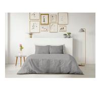 COMPLETO PIUMINO LOVELY HOME - 220x240 cm - 100% COTONE - GRIGIO CHIARO