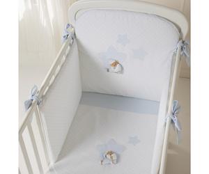 Completo Piumone Lettino Sfilabile Nanan Puccio Star Azzurro 4pz