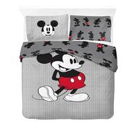 Completo Piumone Matrimoniale 100% Cotone Disney Topolino A Strisce - Include federe per Cuscini 50 x 70