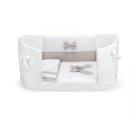 Completo Piumone Sfilabile Pali Candy Bianco Tortora