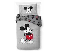 Completo Piumone Singolo 100% Cotone Disney Topolino A Strisce - Include Una Federa per Cuscino 50 x 70
