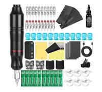 Completo Rotary Tattoo Pen Machine Kit, ATOMUS Tattoo Kit Professionale con Alimentazione DC 3RL 5RM Cartuccia Aghi 30ml Inchiostro Tattoo Skull Bandage Tazze di inchiostro