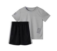Completo Running Bimbo t-Shirt Tecnica Traspirante e Pantaloncini con Tasche, Elementi Riflettenti per Sicurezza