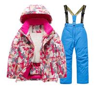 Completo Sci Bambino Stampa Mimetica per Ragazzi Tuta da Sci Termica Inverno Calda Neve Antivento Tuta Invernale con Muta Sfoderabile Outdoor Softshell Snowboard