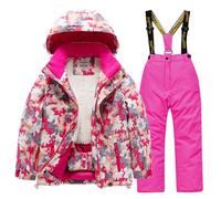 Completo Sci Bambino Stampa Mimetica per Ragazzi Tuta da Sci Termica Inverno Calda Neve Antivento Tuta Invernale con Muta Sfoderabile Outdoor Softshell Snowboard