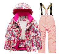 Completo Sci Bambino Stampa Mimetica per Ragazzi Tuta da Sci Termica Inverno Calda Neve Antivento Tuta Invernale con Muta Sfoderabile Outdoor Softshell Snowboard