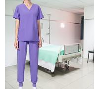 Completo Scrub Uniforme Top e Pantaloni Multi Tasche Scollo a V per Donna e