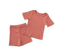 Completo Set 2 Pezzi Bambini e Ragazzi Estiva Casual Unisex TShirt Manica Corta e Pantaloncini Sport Leggero Ragazza Tops Girocollo Maglietta Solido Camicetta Elegante per Ragazze