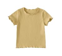 Completo Set 2 Pezzi Bambini e Ragazzi Estiva Casual Unisex TShirt Manica Corta e Pantaloncini Sport Leggero Ragazza Tops Girocollo Maglietta Solido Camicetta Elegante per Ragazze