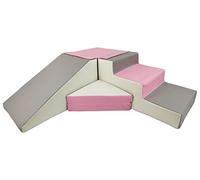 Completo set 4 mattoni blocchi schiuma gioco giocattoli bambini scivolo (colore: bianco,rosa chiaro,grigio)